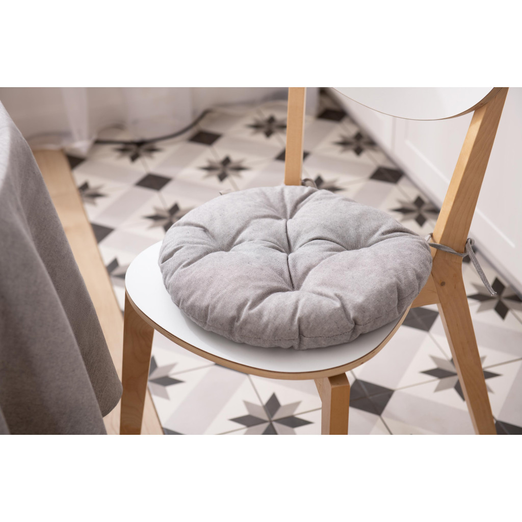 Подушка на стілець Ardesto Oliver сірий, D-40см 100% бавовна (ART03OD) - зображення 3