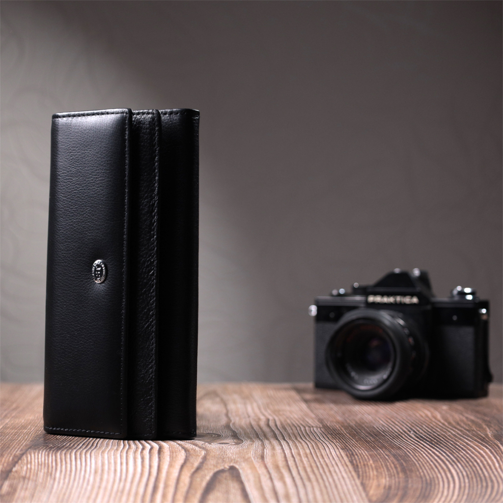 Гаманець ST Leather З натуральної шкіри Чорний (22696) - зображення 9