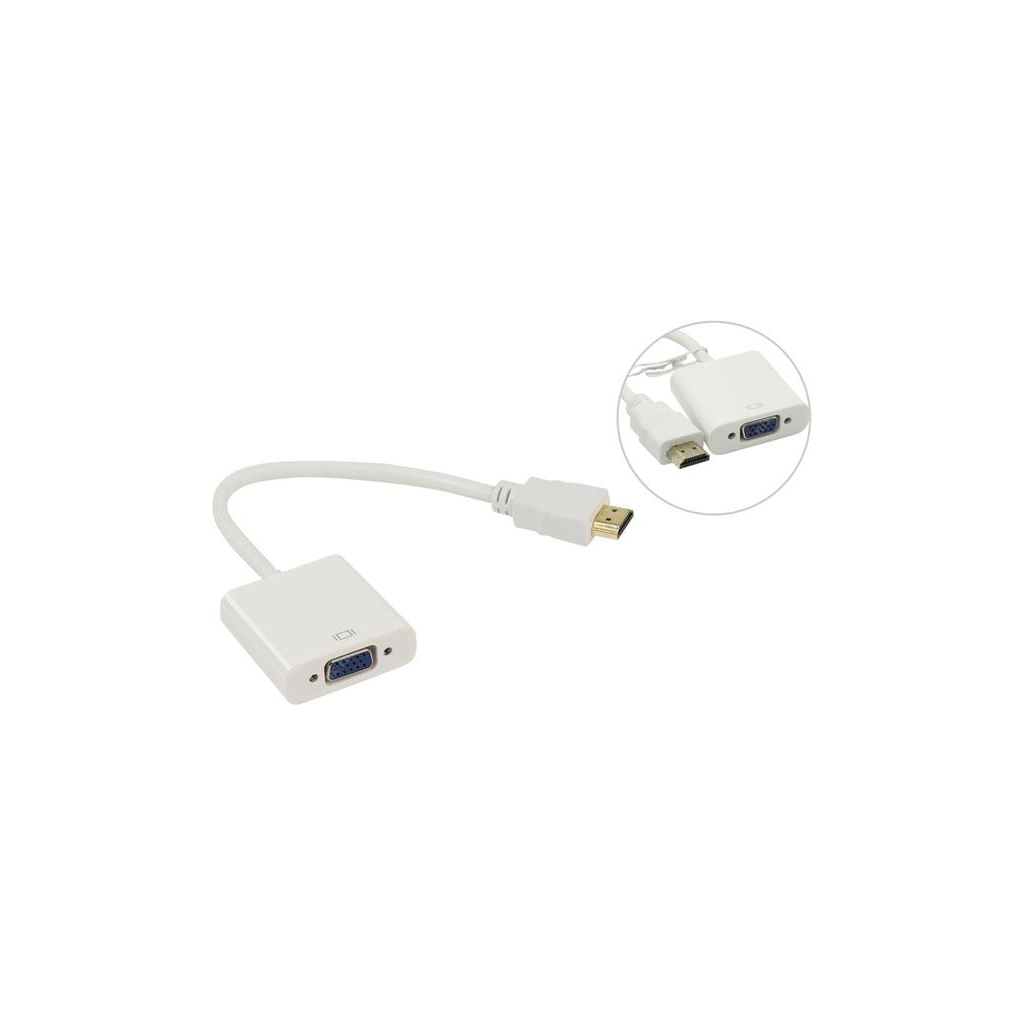 Перехідник HDMI M to VGA F (з кабелями аудіо і живлення від USB) ST-Lab (U-990 white) - изображение 3