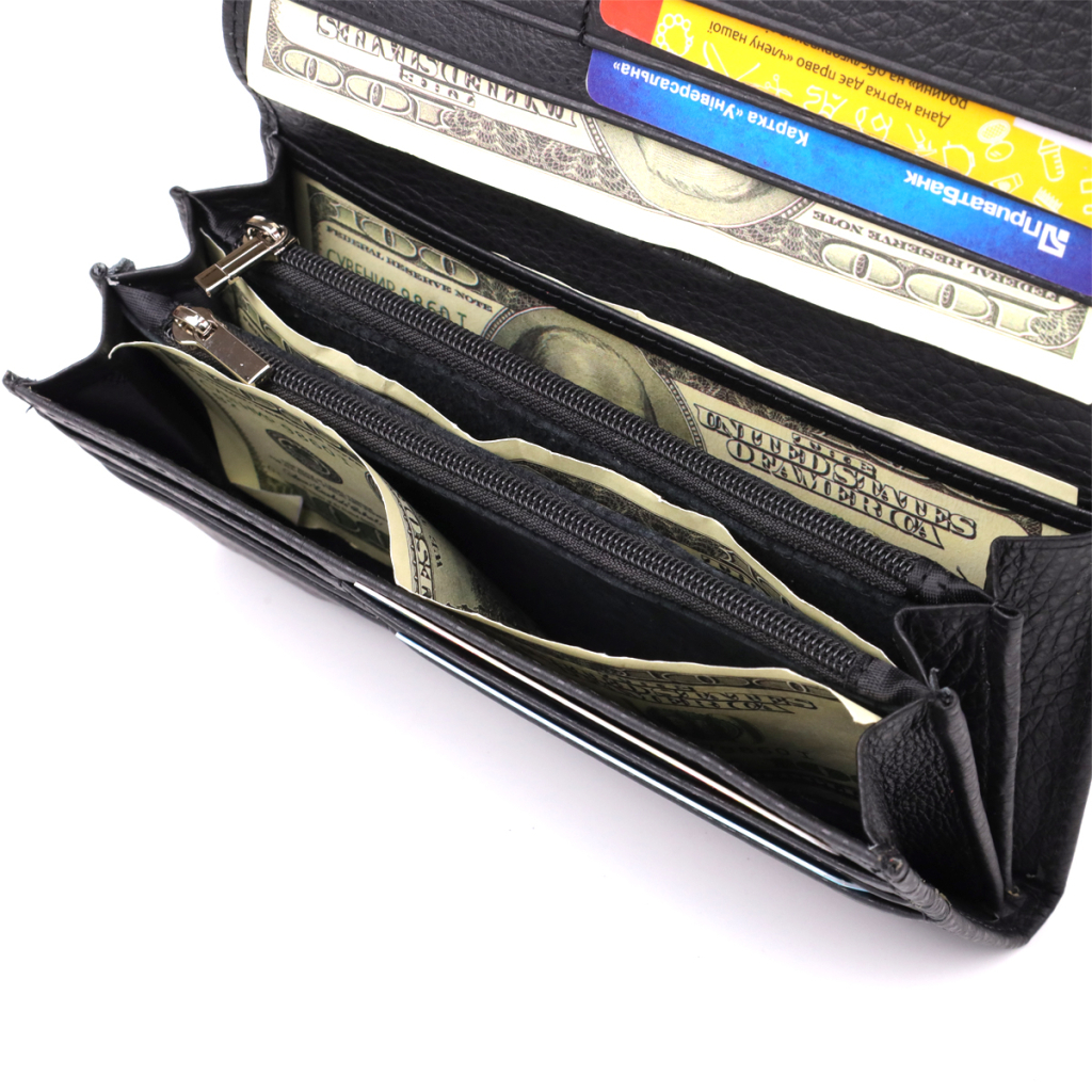 Гаманець ST Leather З натуральної шкіри Чорний (23084) - зображення 7