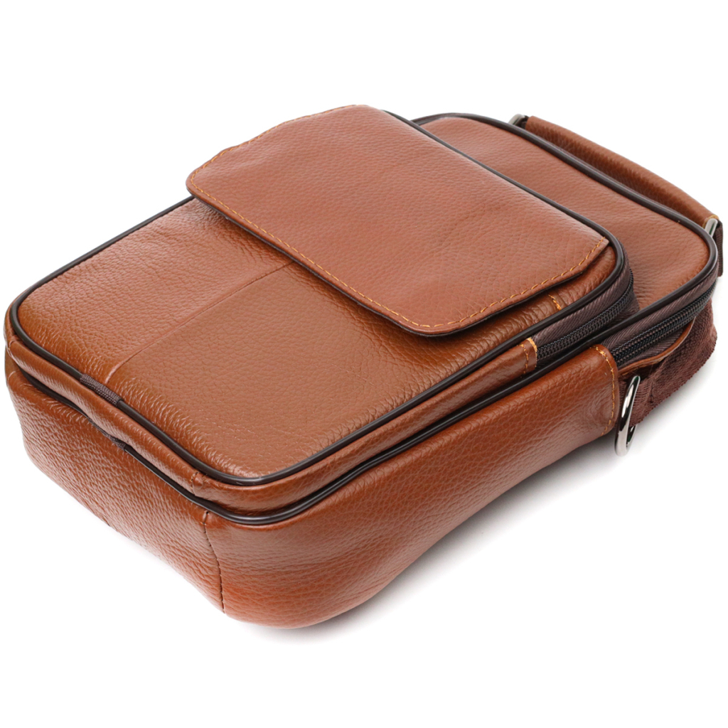 Сумка Vintage Месенджер з натуральної шкіри Світло-коричнева (21951) - зображення 5