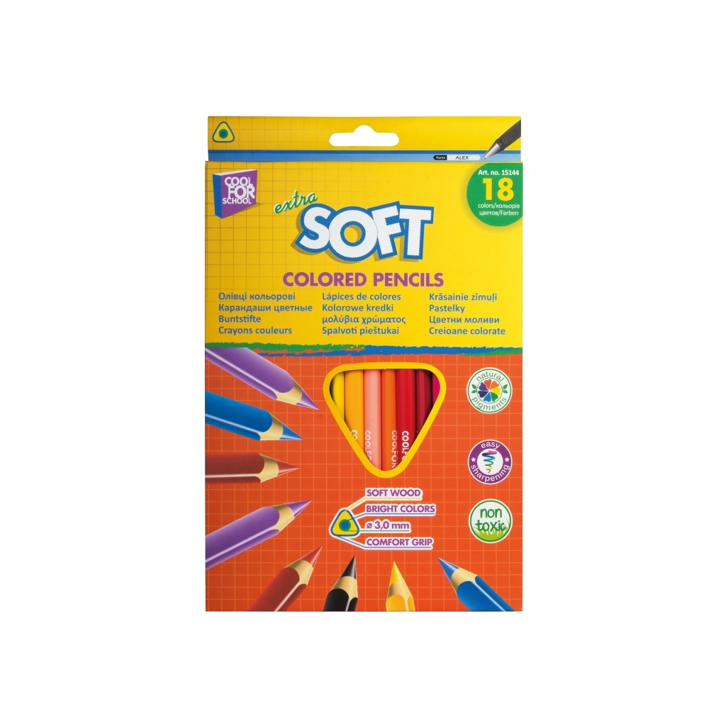 Олівці кольорові Cool For School Extra Soft 18 кольорів (CF15144) - зображення 1
