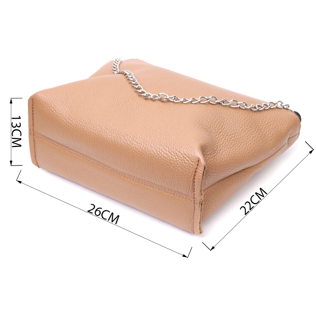 Сумка Grande Pelle З натуральної шкіри Бежева (11696) - зображення 5