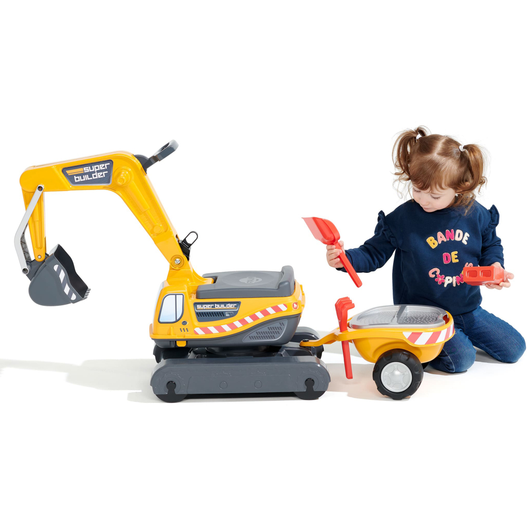 Чудомобіль Falk eкскаватор з причепом жовтий (140A) - изображение 7