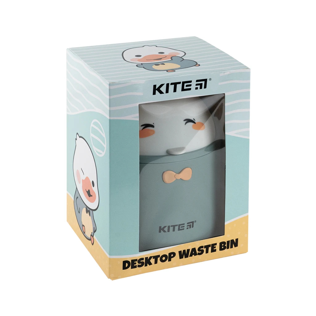 Кошик для паперів Kite Настільний контейнер для сміття, сіро-зелений (K24-010-1) - зображення 5