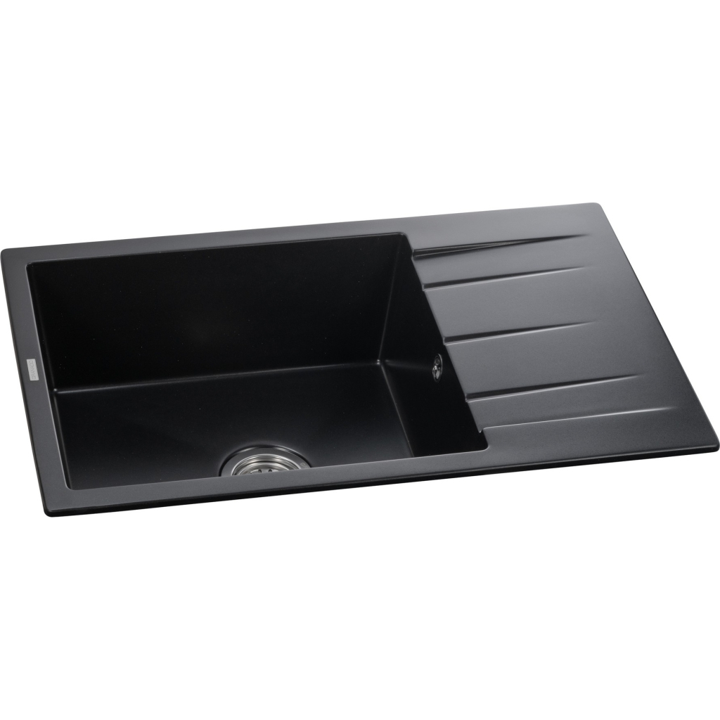 Мийка кухонна GRANADO NAVIA black shine з сифоном (775*495mm.) (gr3801) - зображення 2