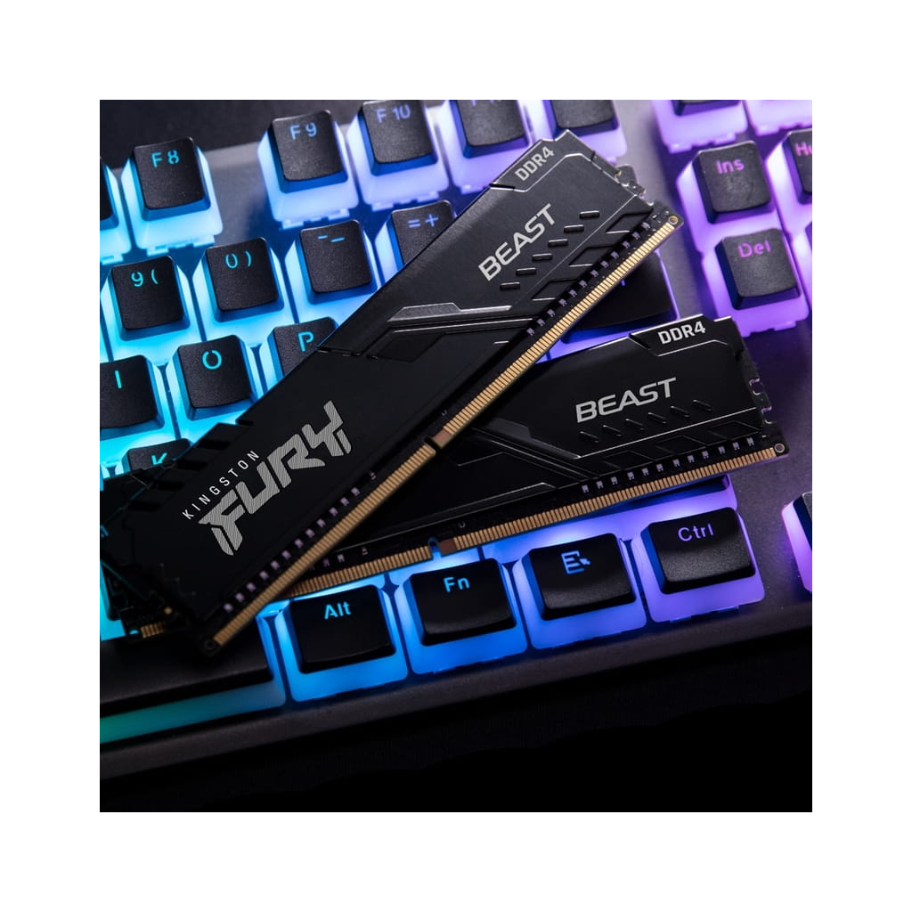 Модуль пам'яті для комп'ютера DDR4 128GB (4x32GB) 3200 MHz Fury Beast Black Kingston Fury (ex.HyperX) (KF432C16BBK4/128) - зображення 5