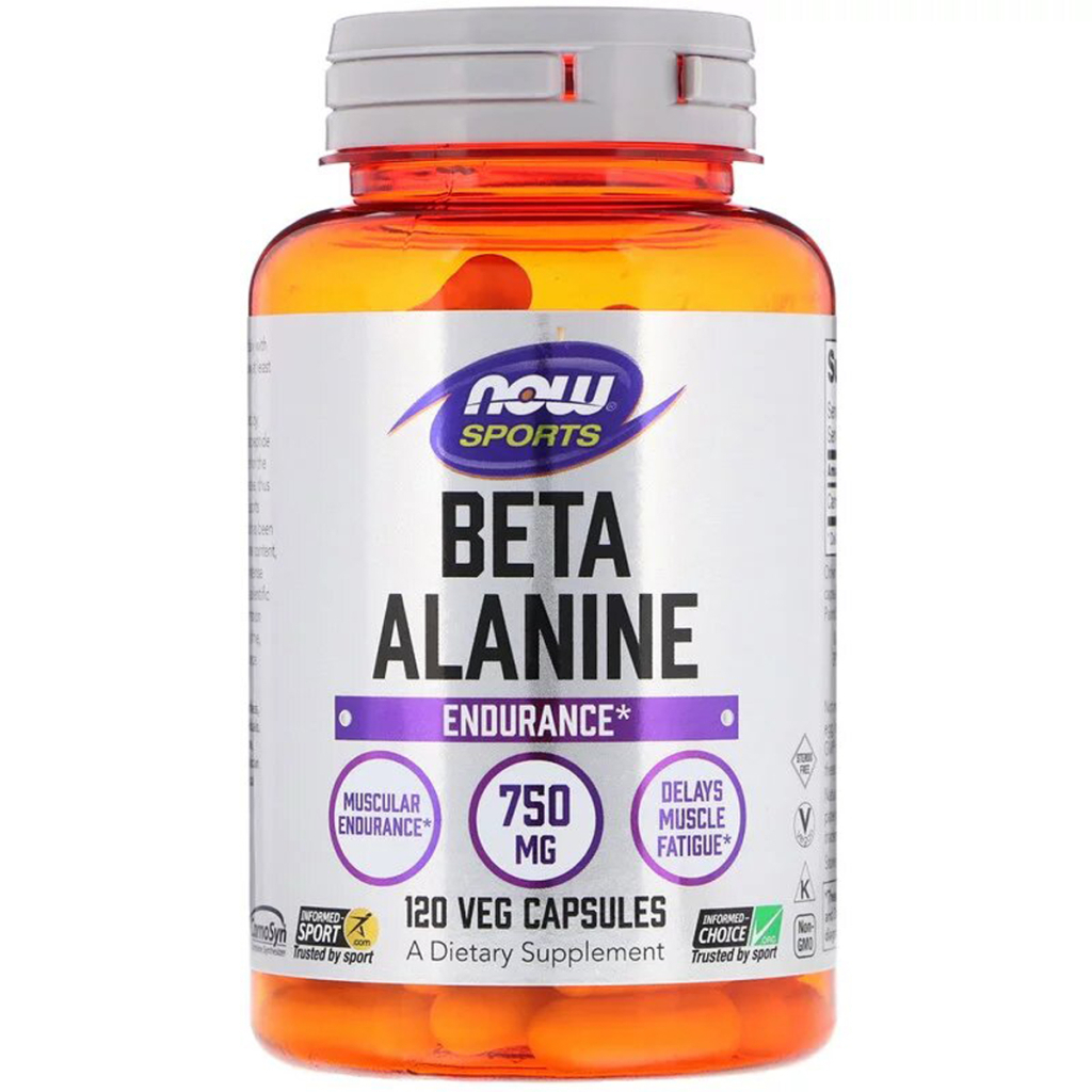 Амінокислота Now Foods Бета-Аланін, Beta-Alanine, 750 мг, 120 вегетаріанських капсул (NOW-02008) - зображення 1