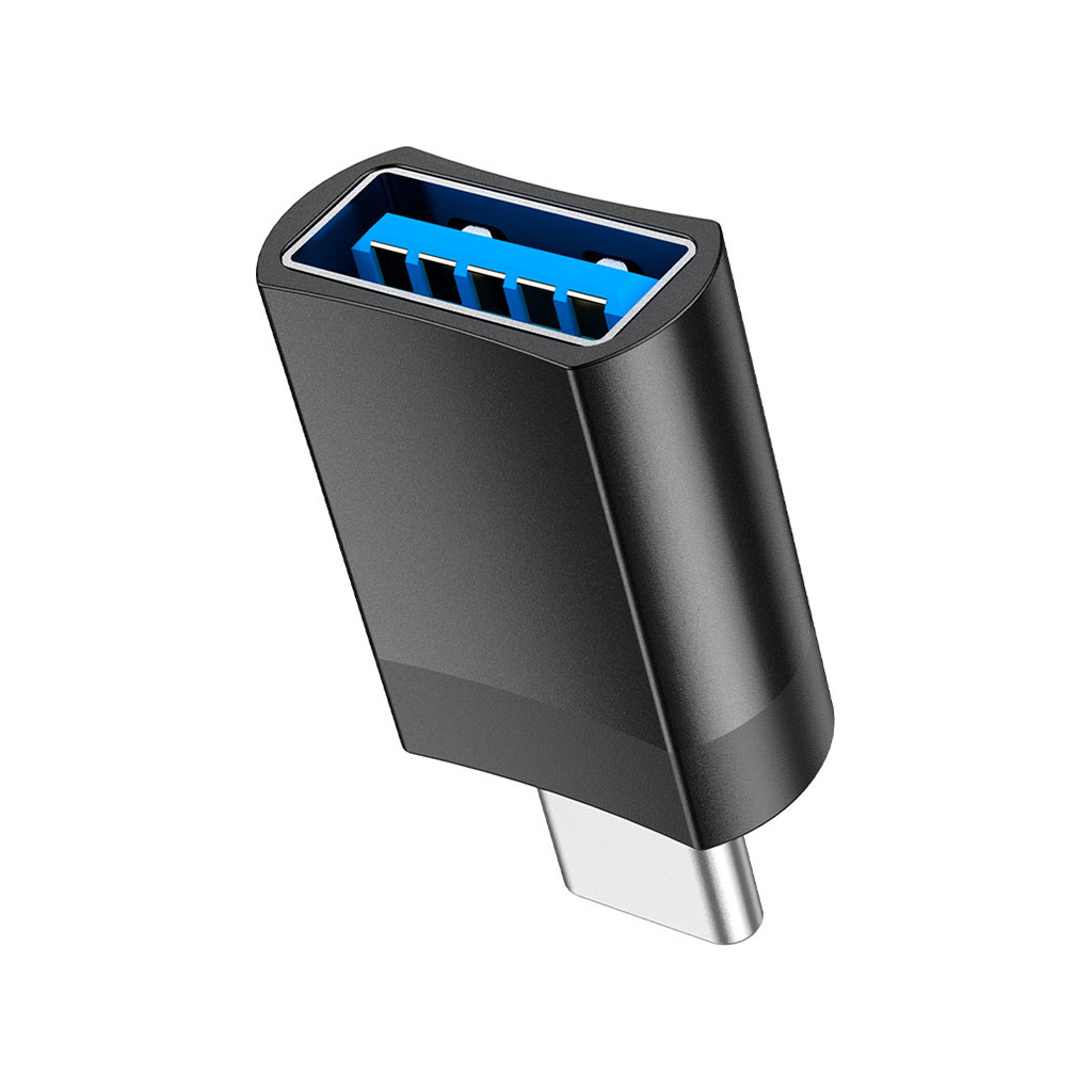 Перехідник UA17 USB-C M to USB F USB3.0 Black HOCO (6931474762016) - зображення 3