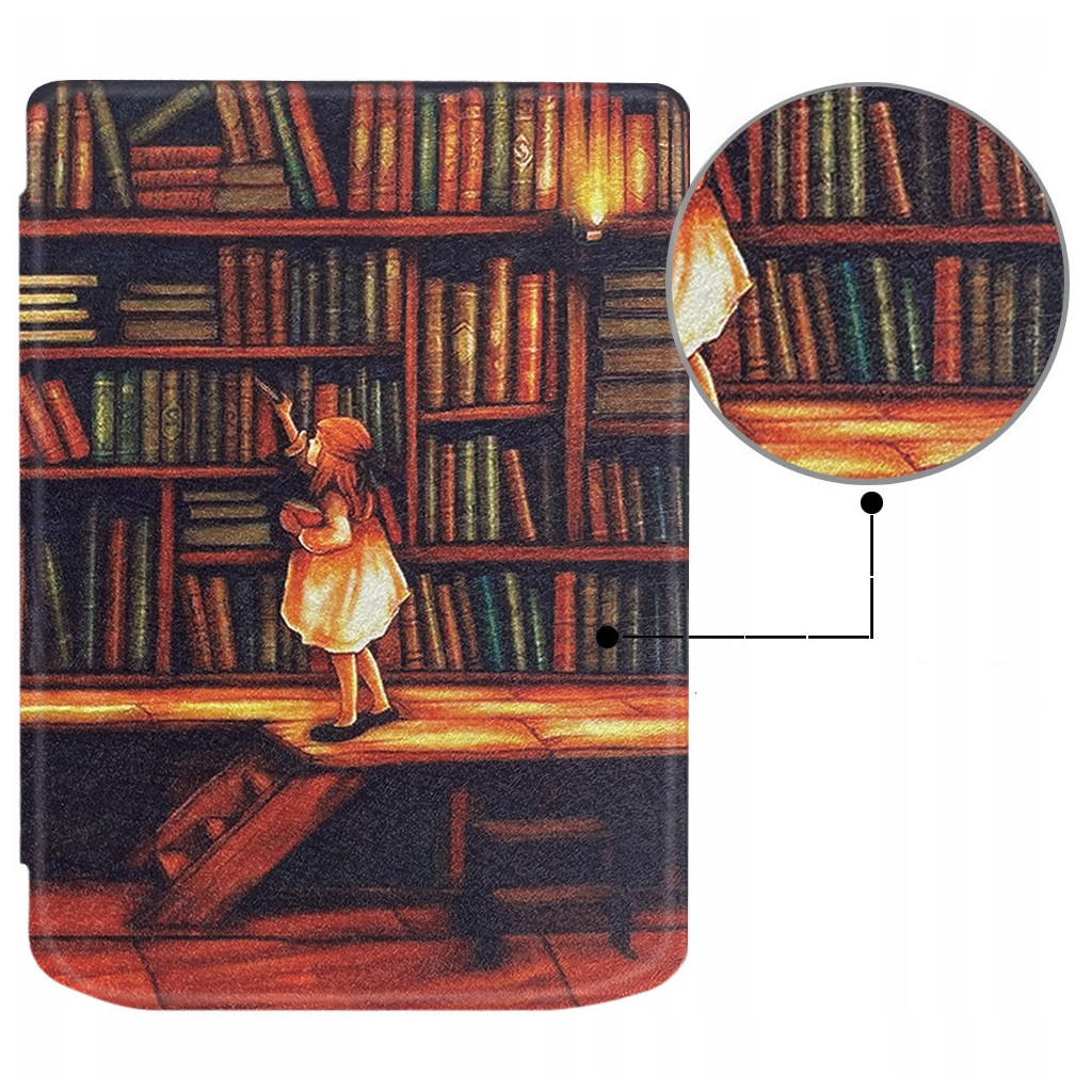 Чохол до електронної книги BeCover Smart Case PocketBook 629 Verse / 634 Verse Pro 6" Library Girl (710975) - зображення 3