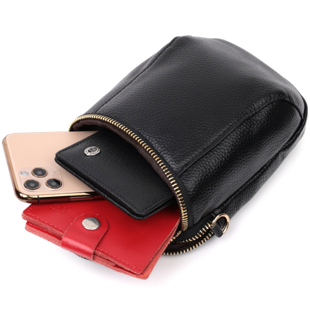 Сумка Vintage З м'якої натуральної шкіри Чорна (22338) - зображення 7