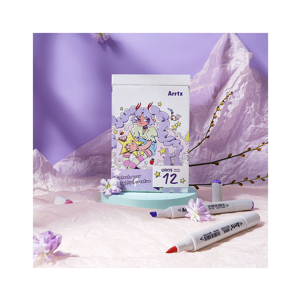 Художній маркер Arrtx спиртові Oros ASM-03-ACS1-02 12 кольорів (LC302789) - picture 10