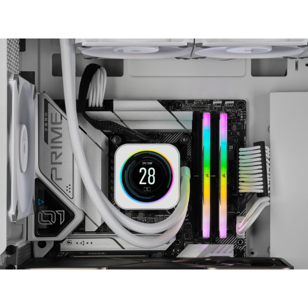 Модуль пам'яті для комп'ютера DDR5 32GB (2x16GB) 6000 MHz Vengeance RGB White Corsair (CMH32GX5M2B6000C40W) - зображення 5