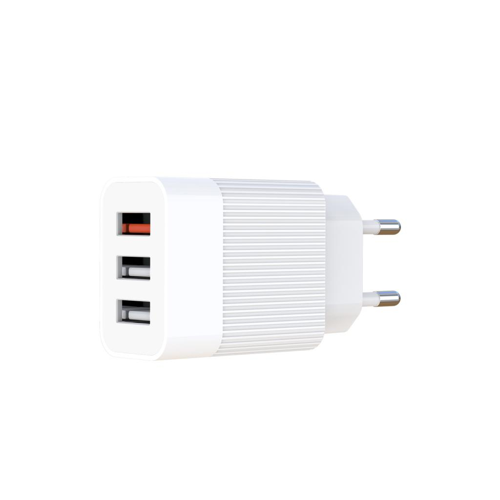 Зарядний пристрій XO QC 3.0 L72 30W (18W/1USB + 2.4A/2 USB) + cable Lightning White (XO-L72i-WH) - зображення 4