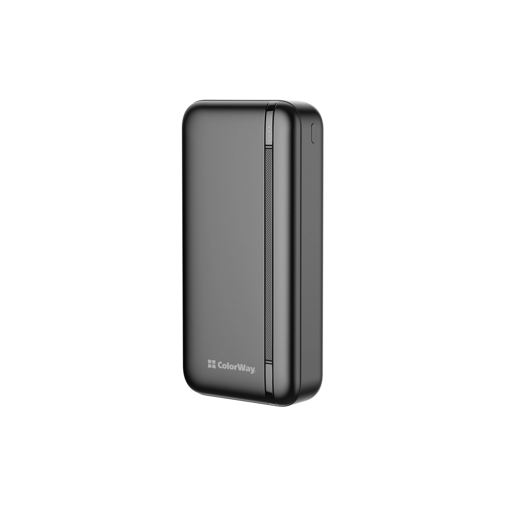 Батарея універсальна ColorWay 20 000 mAh Portable Charger (USB/QC3.0 + USB-C/PD/22.5W) Black (CW-PB200LPB4BK-PD) - зображення 1