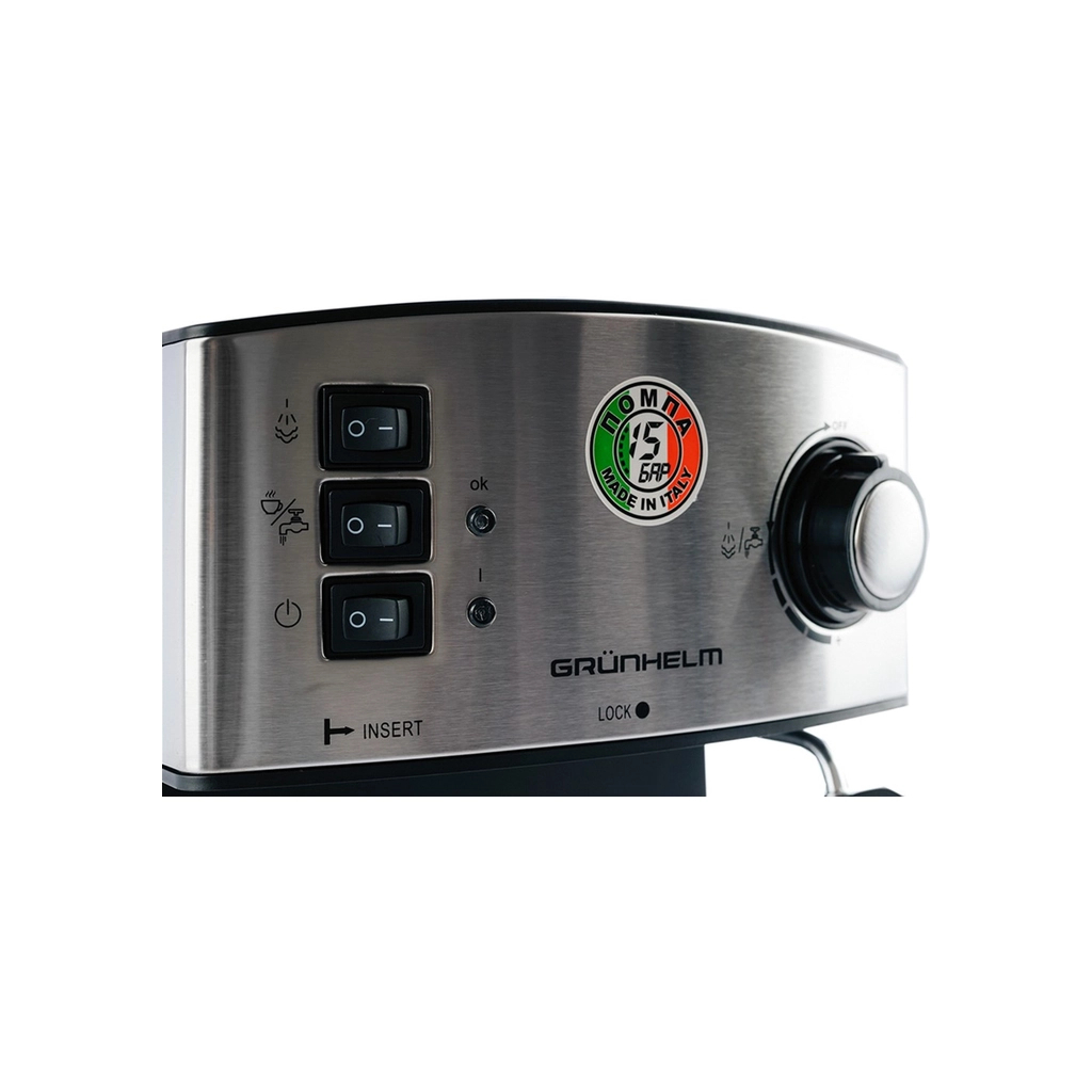 Ріжкова кавоварка еспресо Grunhelm GEC15 - зображення 9
