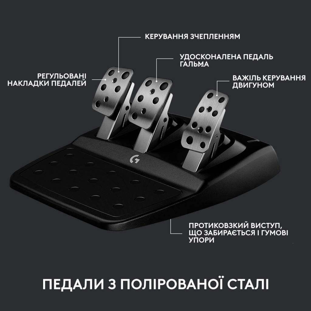 Кермо Logitech G923 Racing Wheel and Pedals for Xbox One and PC Black (941-000158) - зображення 7
