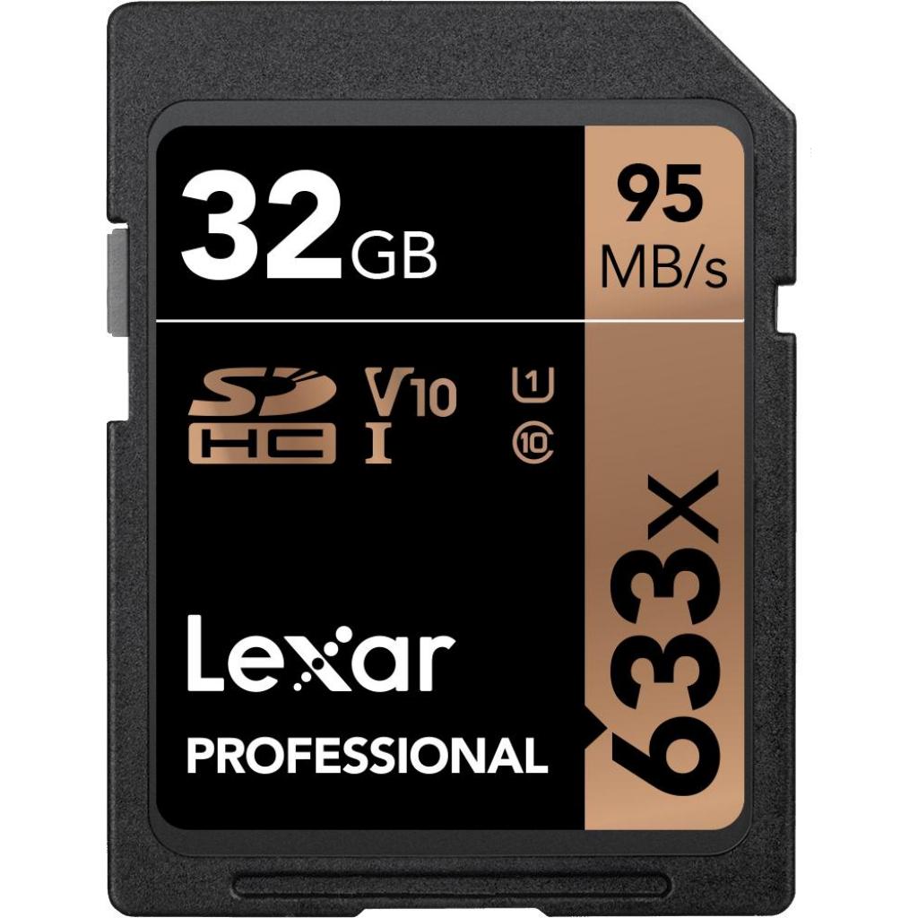 Карта пам'яті Lexar 32GB SDHC class 10 UHS-I U1 V10 633x Professional (LSD32GCB633) - зображення 1
