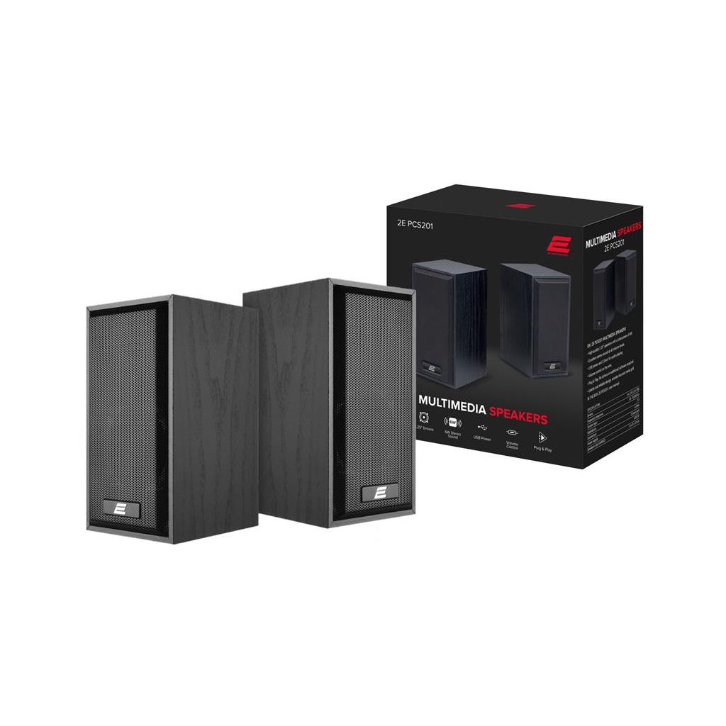 Акустична система 2E PCS2012 USB Black Wood (2E-PCS201BK) - зображення 1