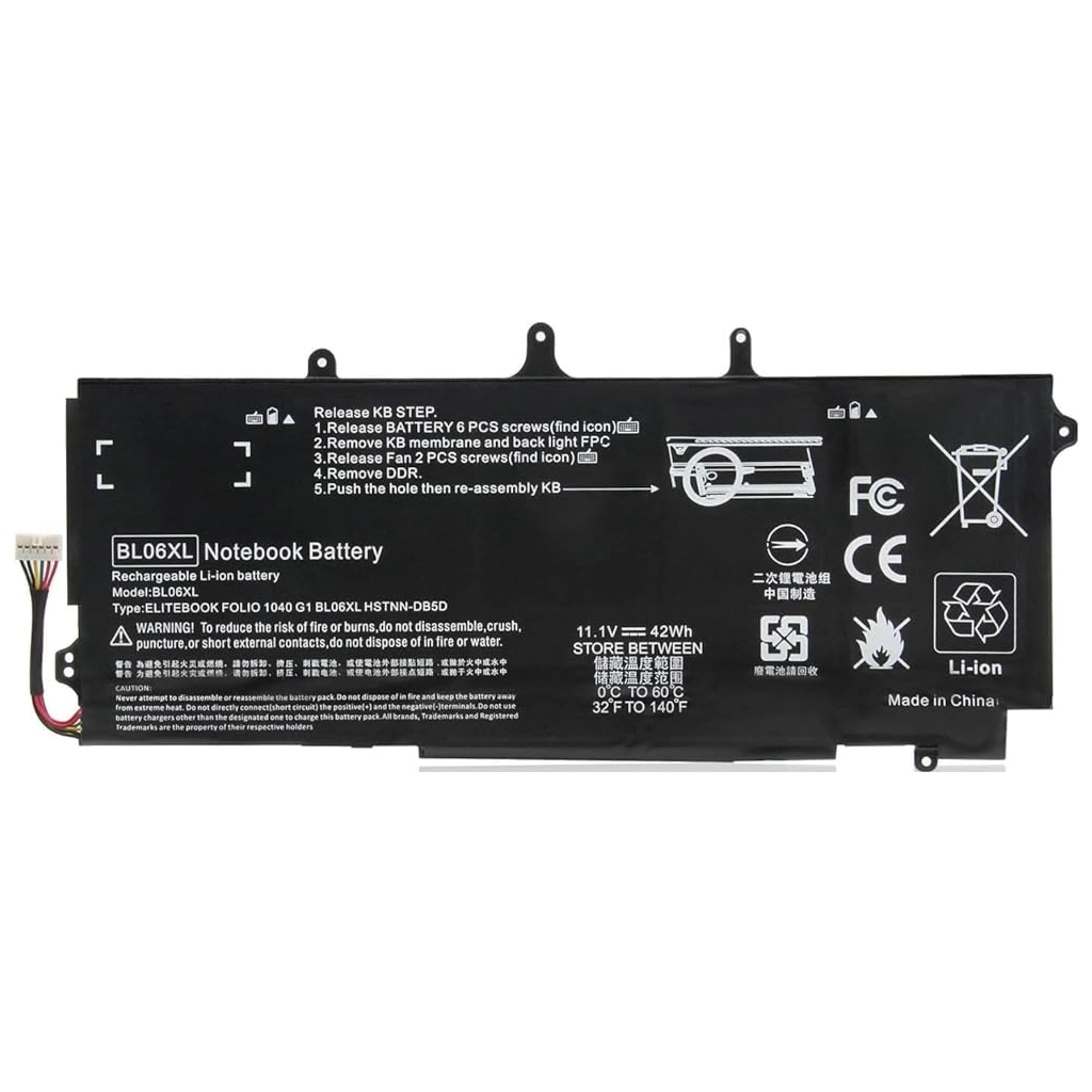 Акумулятор до ноутбука HP EliteBook Folio 1040 G2 BL06XL, 42Wh (3783mAh), 6cell, 11.1V, Li-Pol AlSoft (A71070) - зображення 1