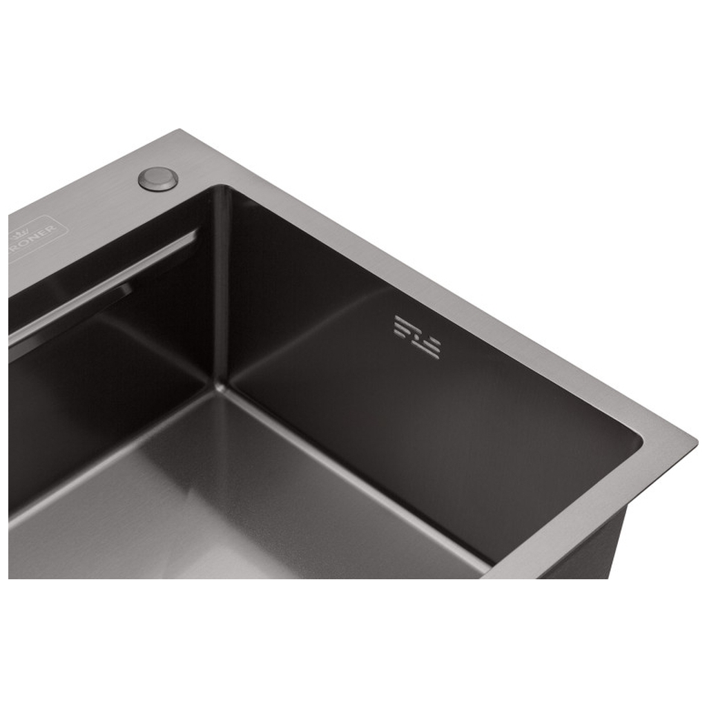 Мийка кухонна Kroner KRPSchwarze-6350HMPVD (CV031453) - зображення 6