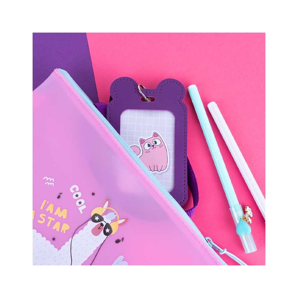 Бейдж Kite вертикальний на шнурку, фіолетовий (K24-296-1) - изображение 6