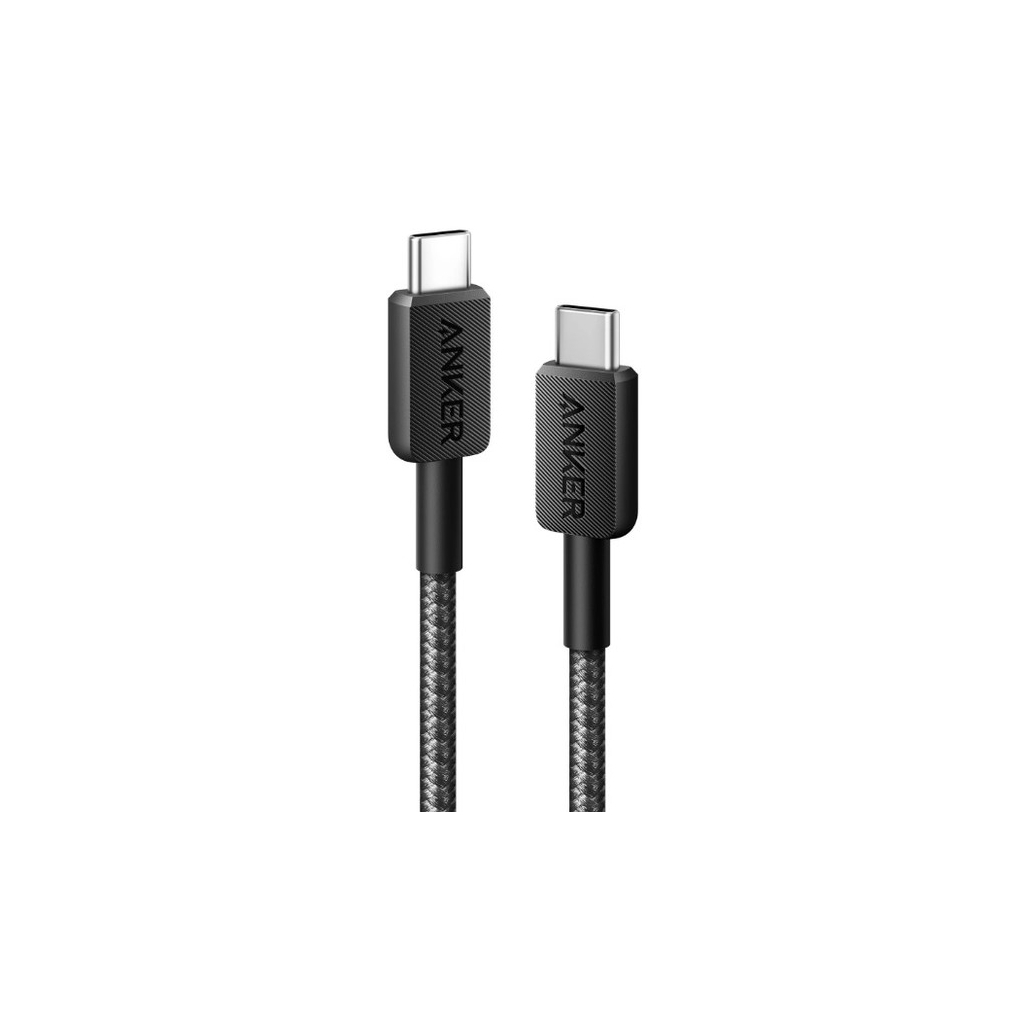 Дата кабель USB-C to USB-C 1.8m nylon 322 black Anker (A81F6G11) - зображення 1