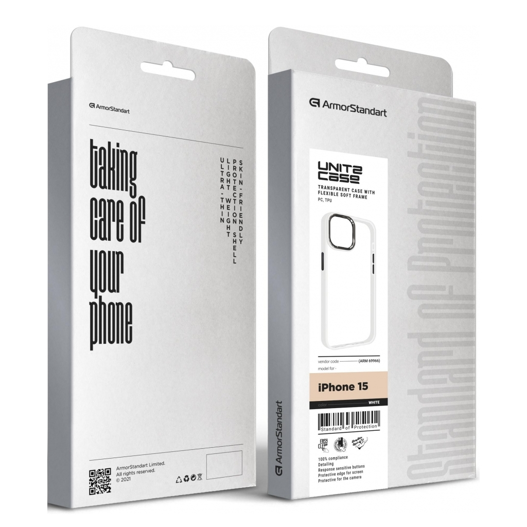 Чохол до мобільного телефона Armorstandart UNIT2 Apple iPhone 15 White (ARM69966) - зображення 5