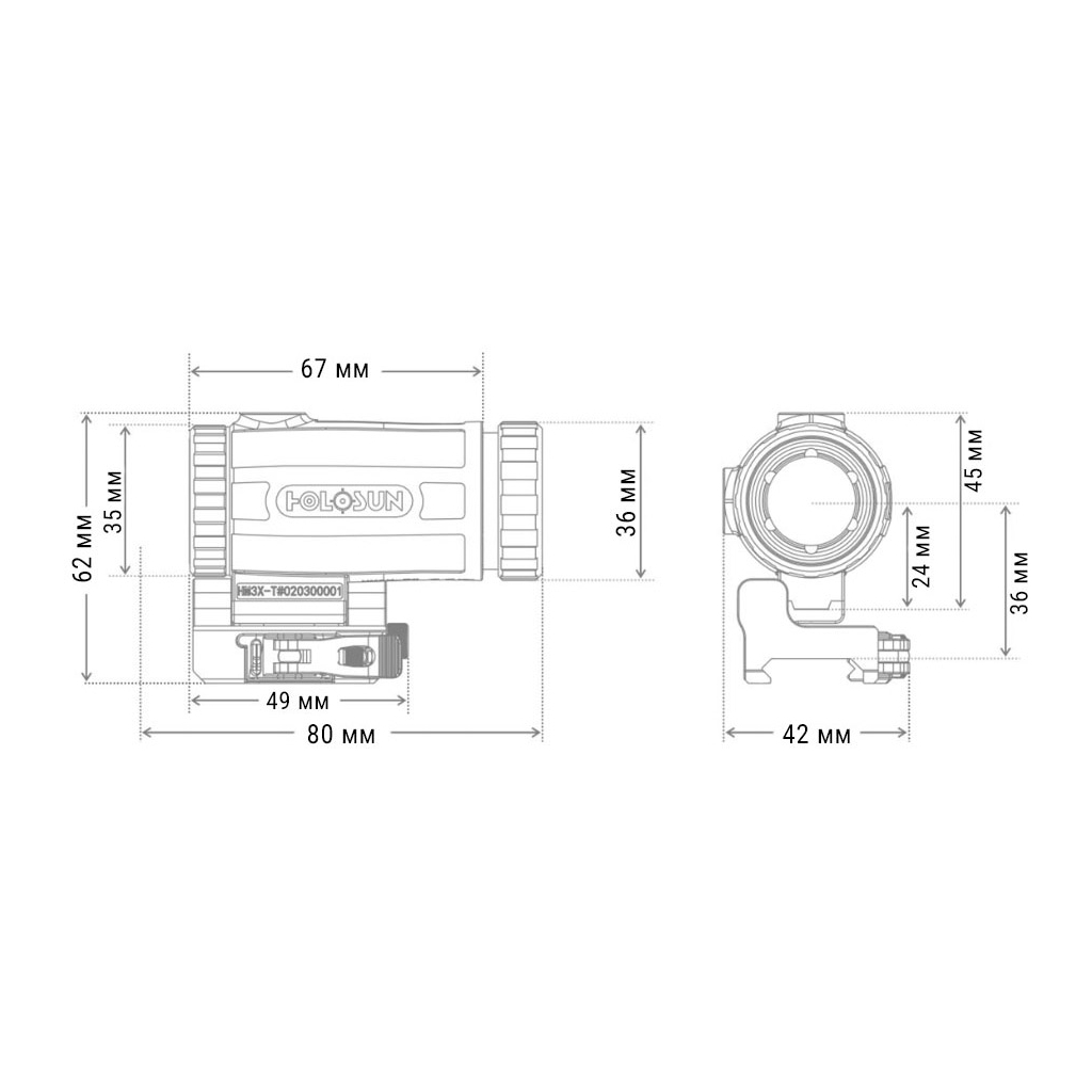 Збільшувач для прицілу Holosun HM3XT 3x magnifier (747034) - зображення 6