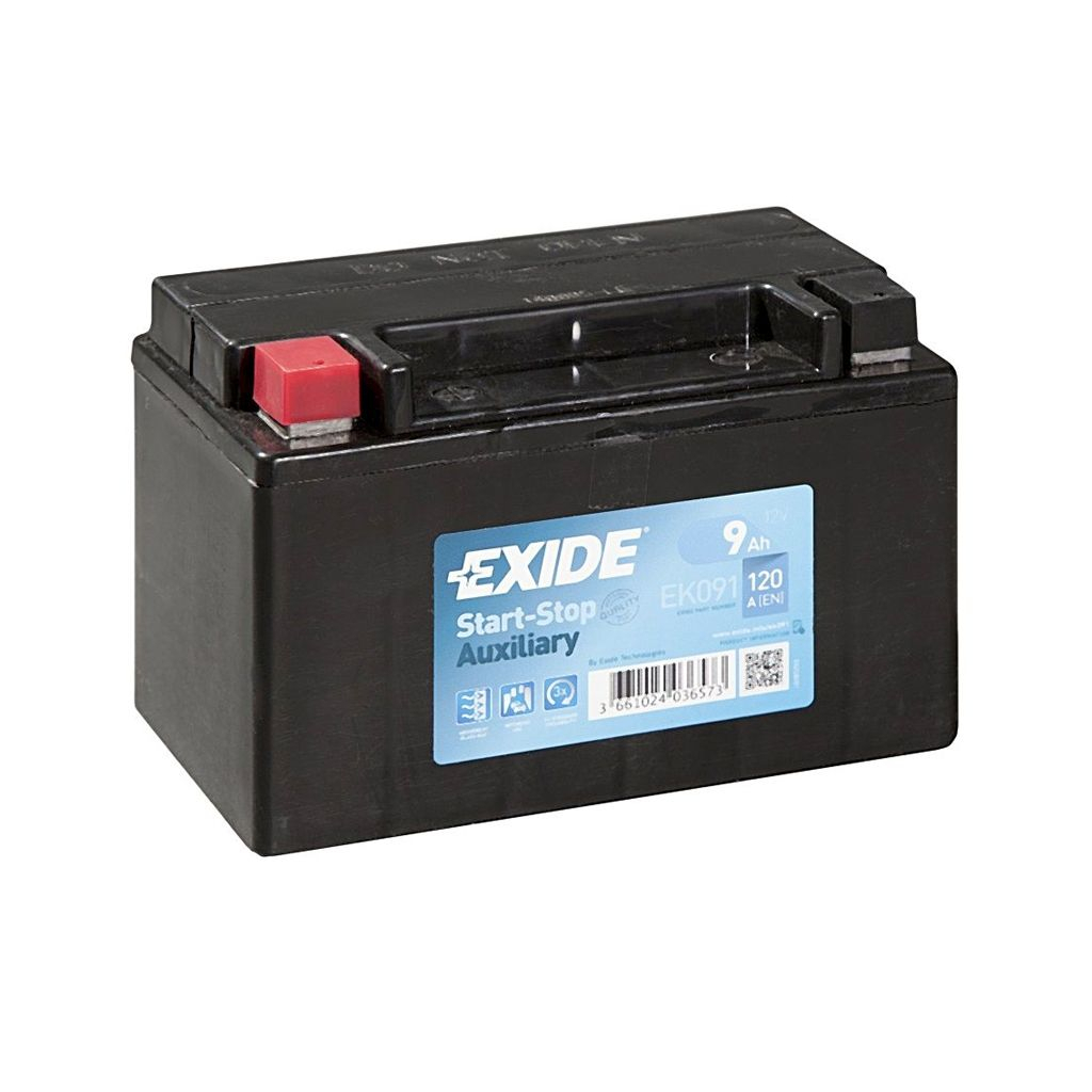 Акумулятор автомобільний EXIDE START STOP AUXILIARY 9Ah (+/-) (120EN) (EK091) - зображення 1