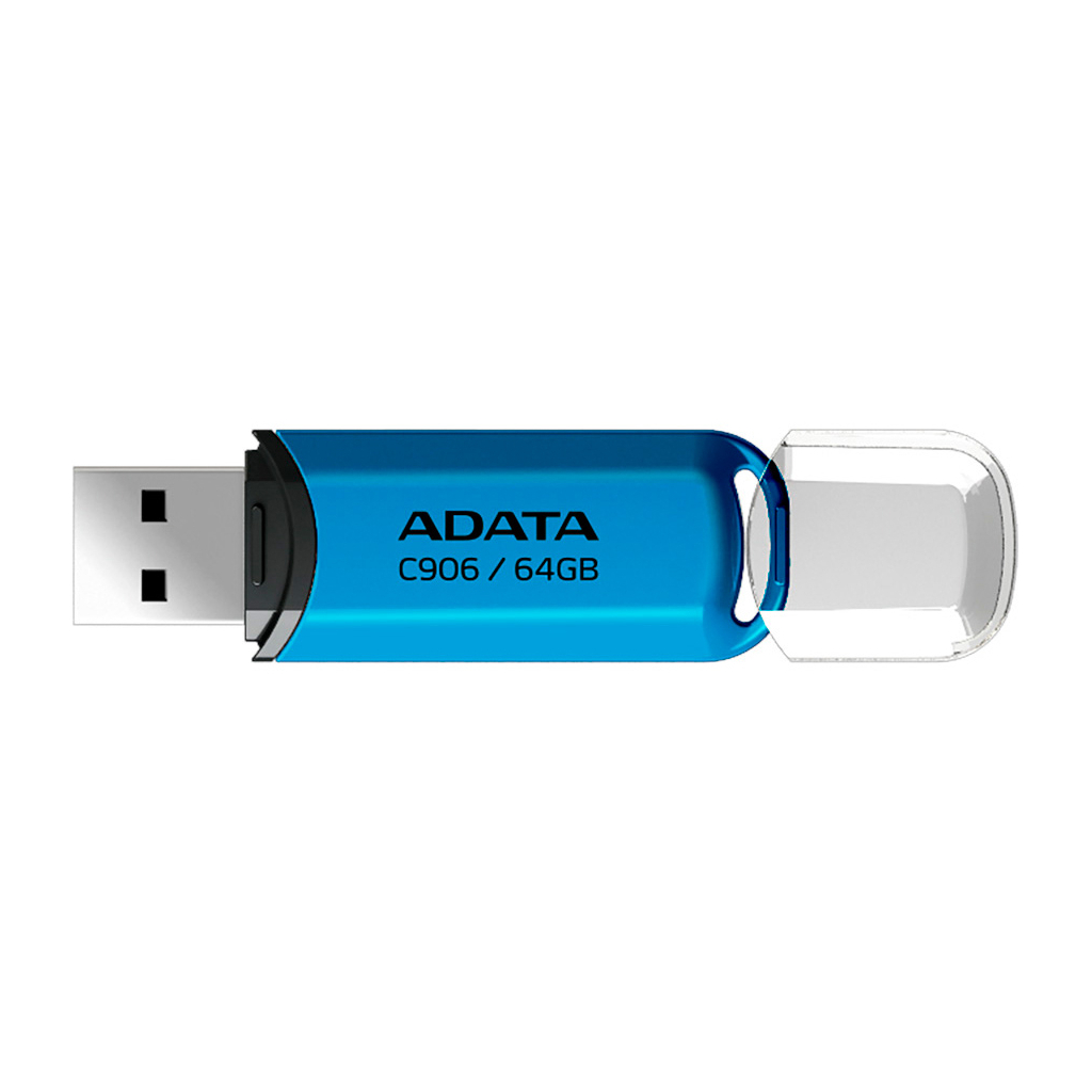 USB флеш накопичувач ADATA 64GB C906 Blue USB 2.0 (AC906-64G-RWB) - зображення 2