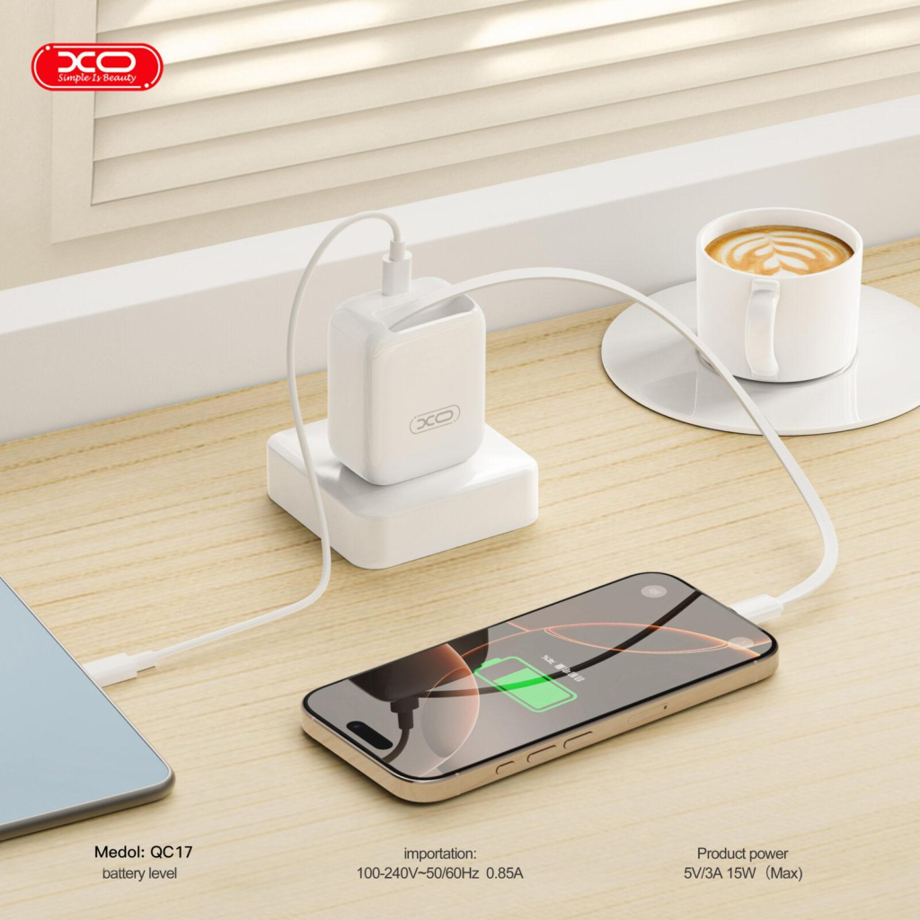 Зарядний пристрій XO 1xUSB-C PD30W GaN + cable USB-C to USB-C (XO-QC17) - зображення 6