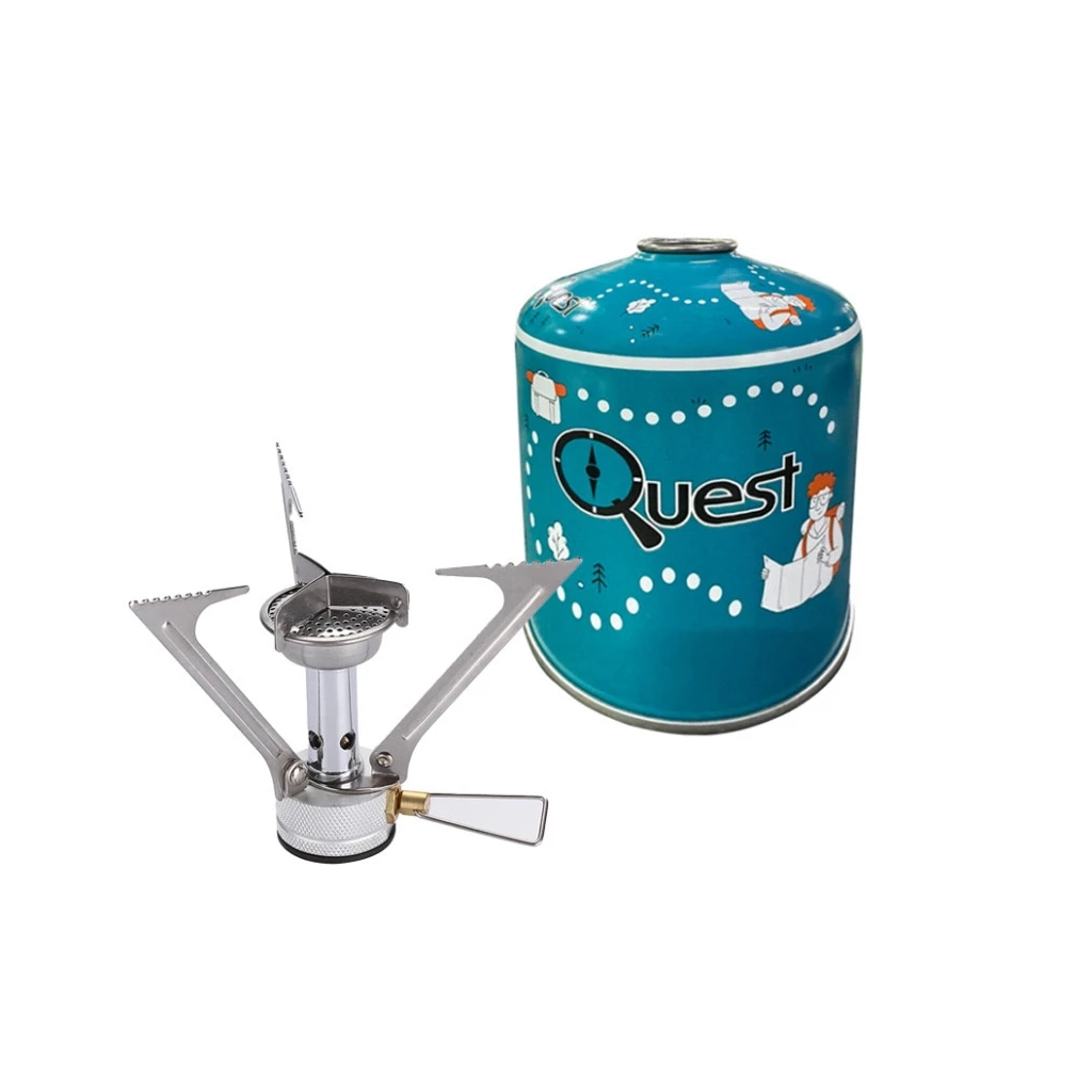 Пальник BRS Набір BRS-1 складний + балон різьбовий бутановий Quest, 450гр (BRS-1Q-G450) - picture 1
