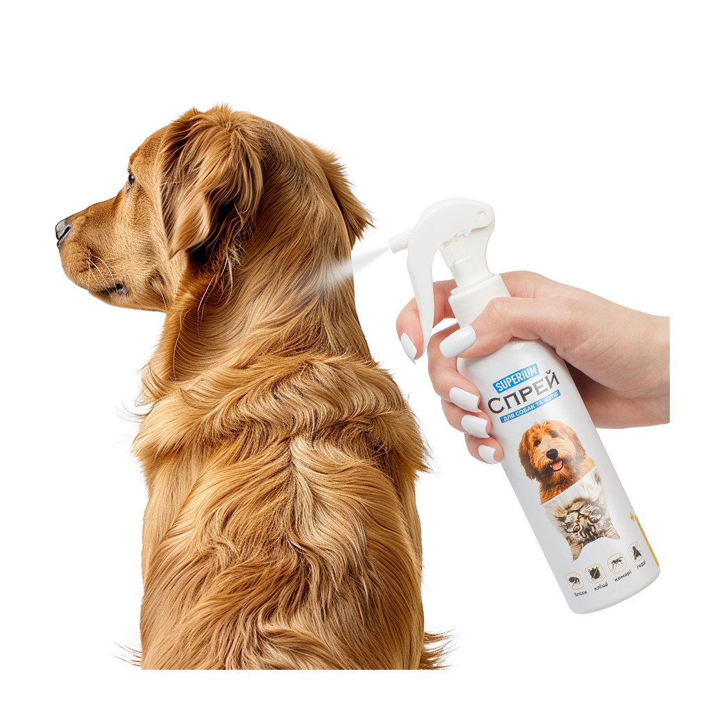 Спрей для тварин Superium від бліх, кліщів, комарів та ґедзів для котів та собак 200 мл (9155) - изображение 4