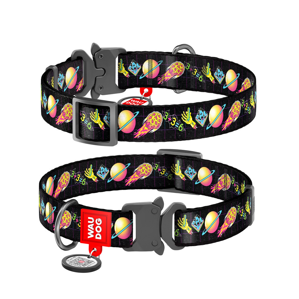 Нашийник для тварин WAUDOG Nylon з QR паспортом "Рік і Морті 3" металева пряжка-фастекс XXL (4535-0282) - изображение 1