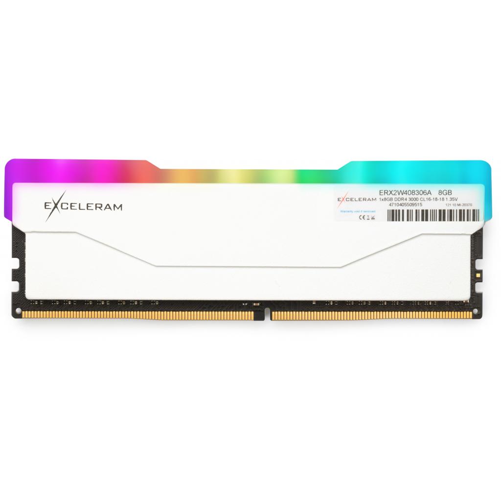 Модуль пам'яті для комп'ютера DDR4 8GB 3000 MHz RGB X2 Series White eXceleram (ERX2W408306A) - зображення 1