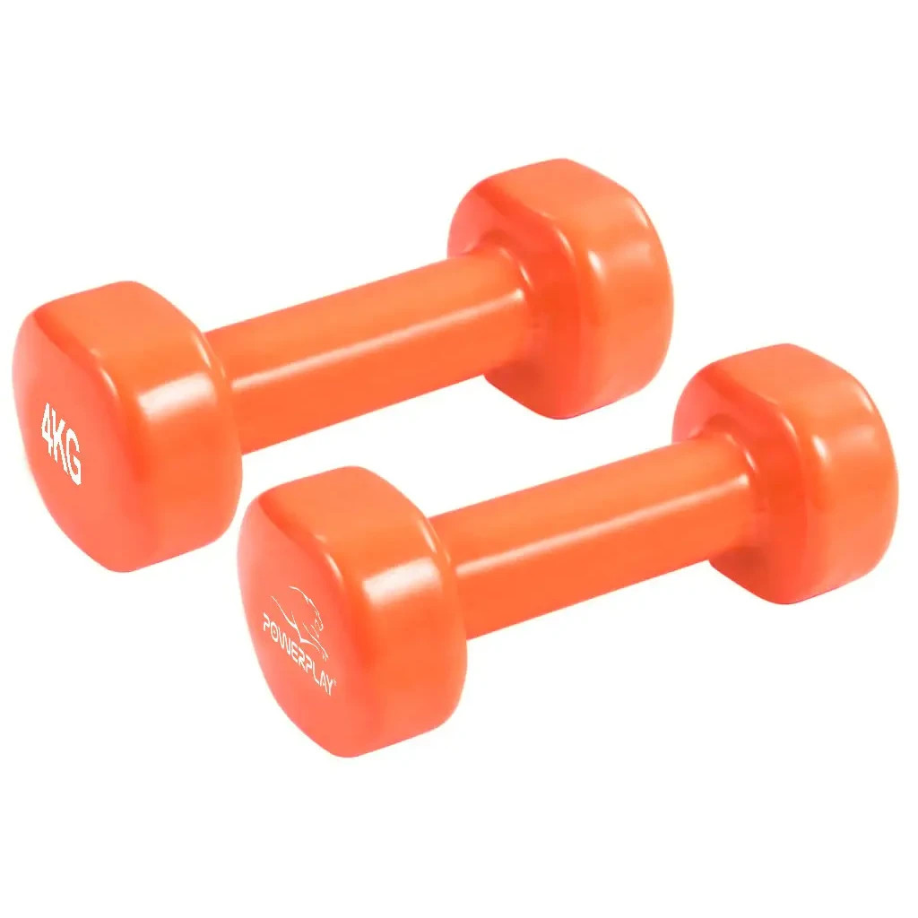 Гантель PowerPlay вінілові 4125 Achilles 2 х 4 кг Помаранчеві (PP_4125_4kg_2in) - зображення 6