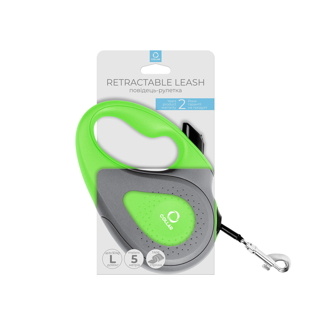 Повідець для собак Collar стрічка L до 50 кг 5 м салатовий (81265) - зображення 3
