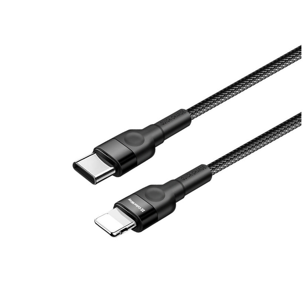 Дата кабель USB-C to Lightning 0.3m 3А black ColorWay (CW-CBPDCL054-BK) - зображення 4