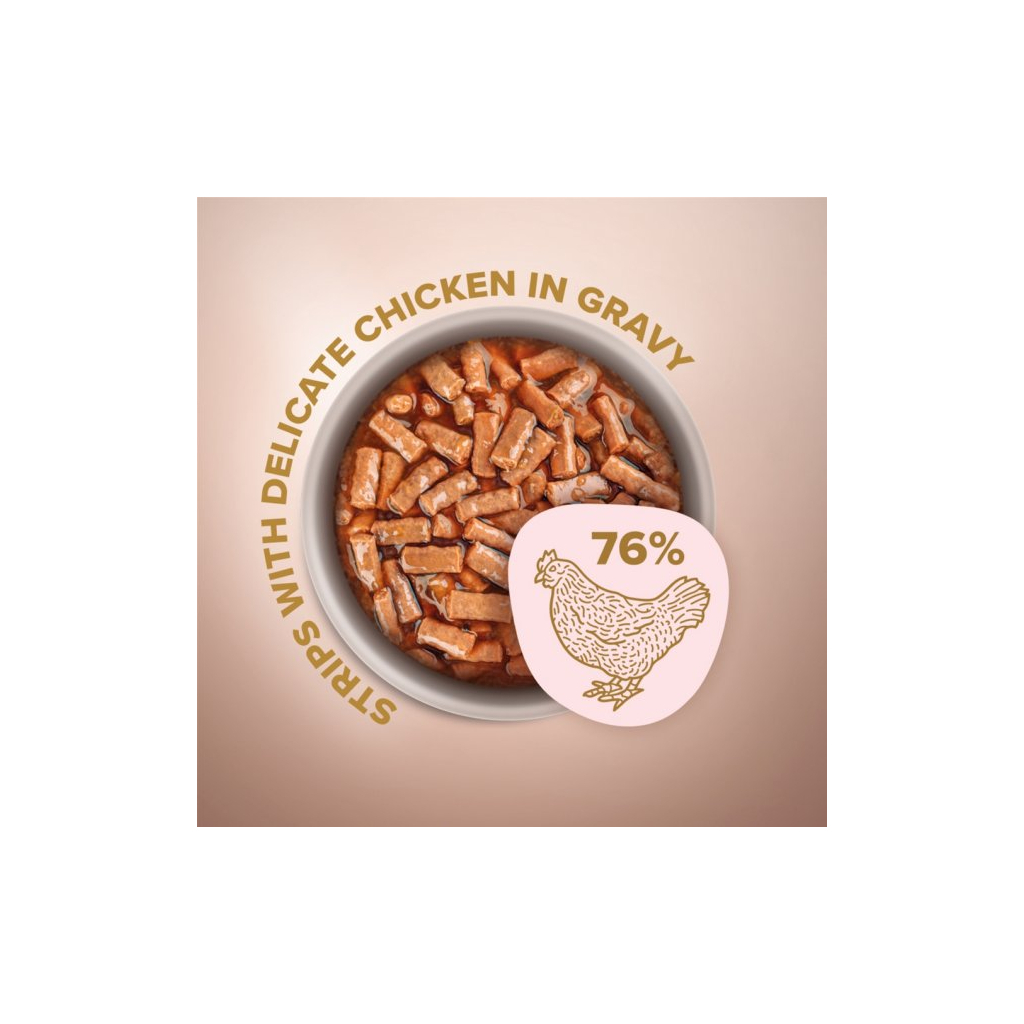 Вологий корм для кішок Club 4 Paws Selection Плюс Смужки з куркою в соусі 85 г (4820215368094) - зображення 2