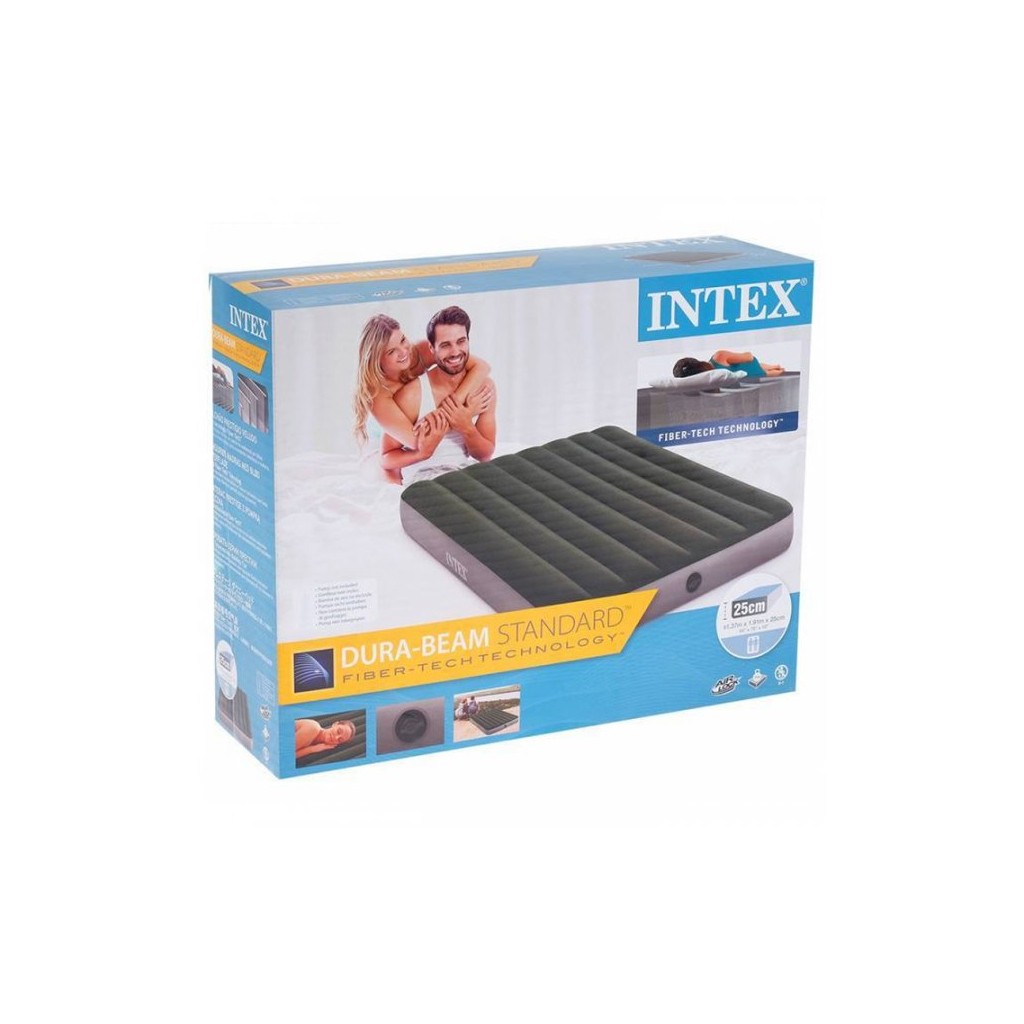 Матрац надувний Intex Standart велюр 137 x 191 x 25 см Зелений (Intex 64108) - зображення 3