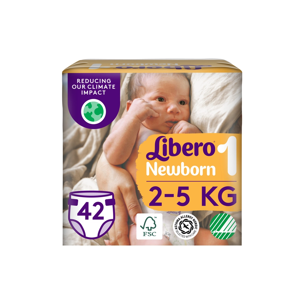 Підгузки Libero Newborn Розмір 1 (2-5 кг) 42 шт (7322541884004) - зображення 1