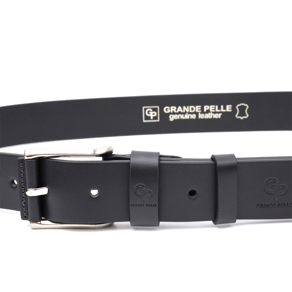 Ремінь Grande Pelle Під джинси з натуральної шкіри Чорний (11685) - зображення 5