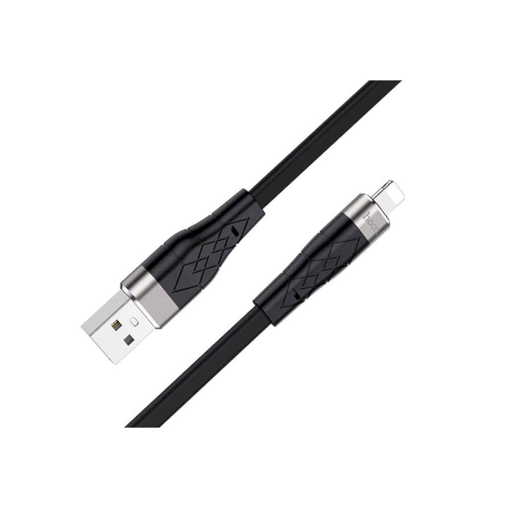 Дата кабель USB 2.0 AM to Lightning 1.0m 2.4A silicone X53 black HOCO (6931474738059) - зображення 3