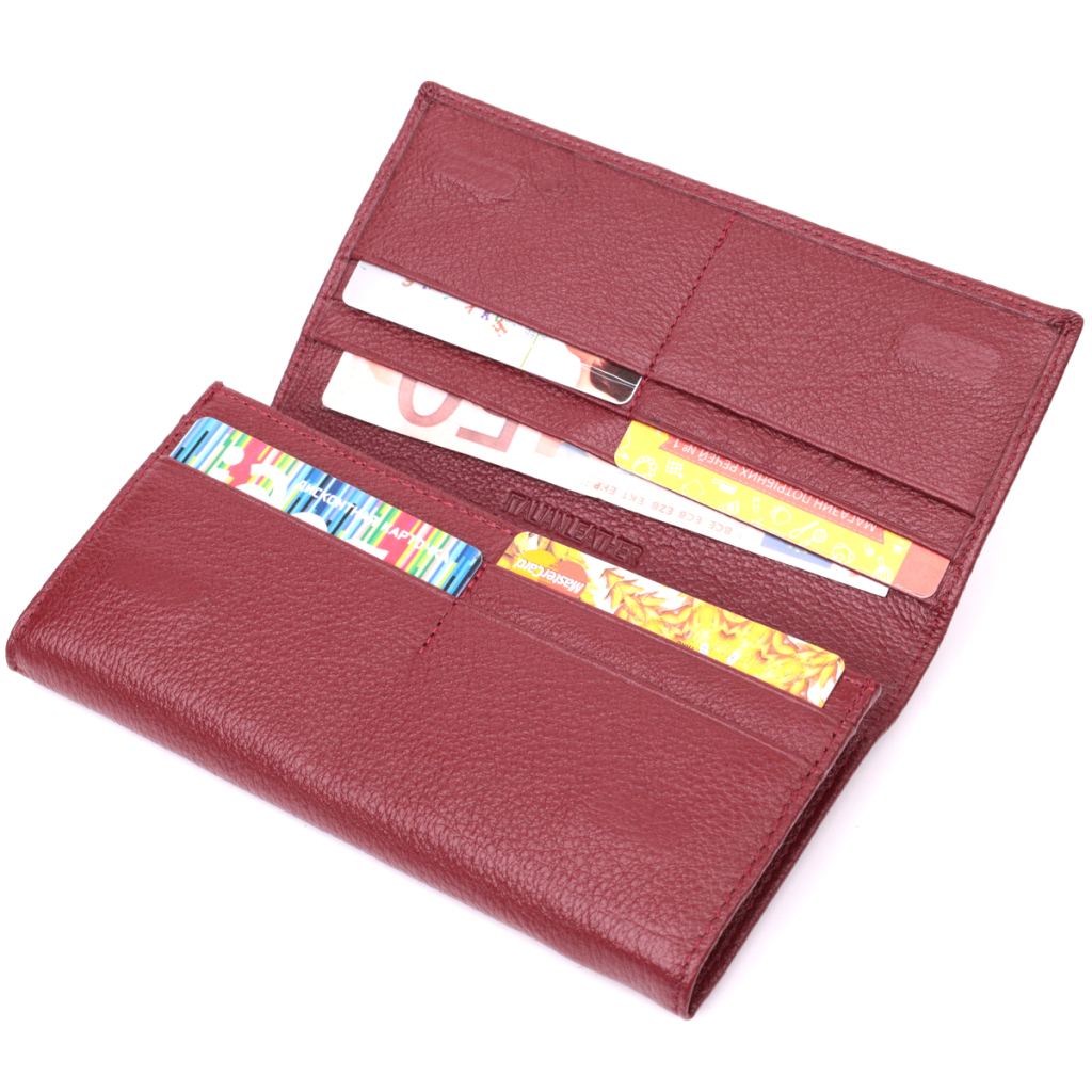 Гаманець ST Leather З натуральної шкіри Бордовий (22522) - зображення 5