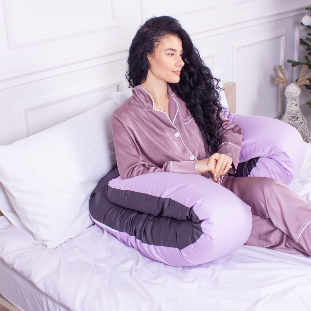 Подушка MirSon для вагітних та відпочинку Delicate Satin №8030 U-подібна Lupine (2200006178682) - изображение 5