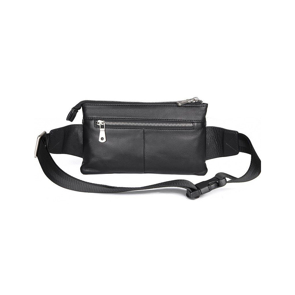 Сумка Vintage Поясна зерниста шкіряна Чорна (14976) - зображення 1