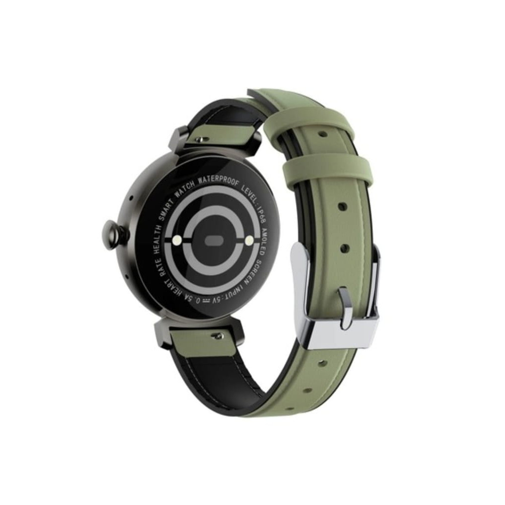 Смарт-годинник OUKITEL BT30 Black with black and green belt (6931940742269) - зображення 4