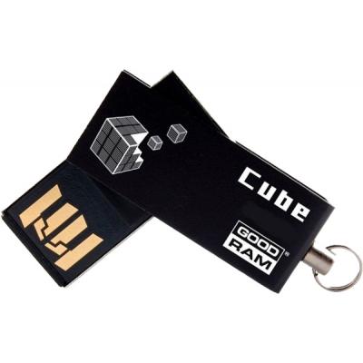 USB флеш накопичувач Goodram 32GB Cube Black USB 2.0 (PD32GH2GRCUKR9) - зображення 1