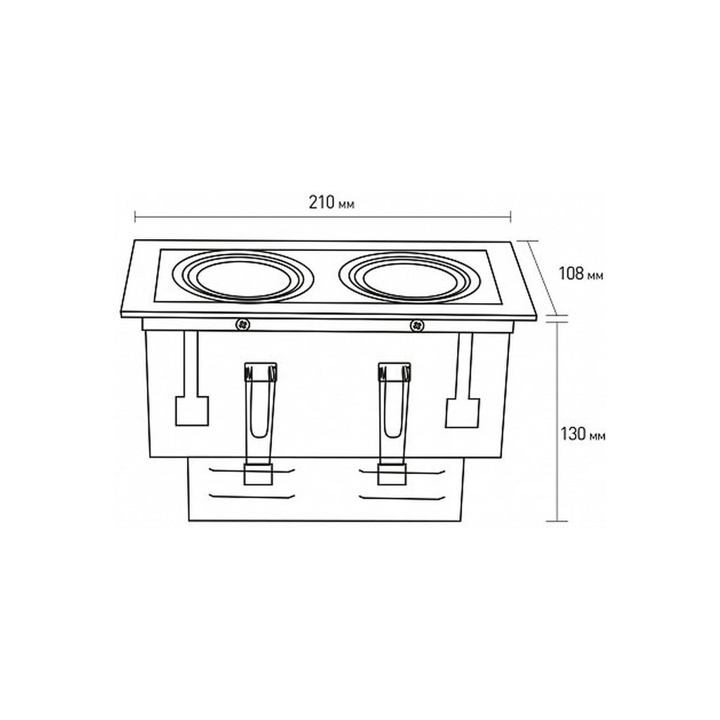 Світильник точковий Eurolamp LED GU10x2 black (LHK2-LED-GU10(black)) - изображение 3